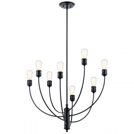 Kichler 52255BK Hatton Chandelier, 8-Light 600 Total Watts, Black